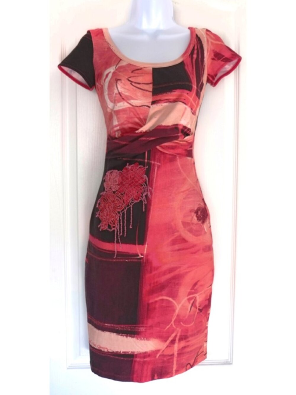 Save the Queen embellished stretch cotton midi dress